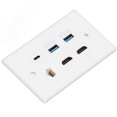 thumbnail image 1 of Plaque Murale à 6 Ports, Plaque Murale Cat6 RJ45 Largement Compatible Sans Gâchis de Fil pour Ordinateur, 1 of 8