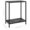 thumbnail image 4 of vidaXL Console Table Black 60x35x75 cm Tempered Glass, 4 of 4