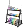 thumbnail image 4 of AKDSteel 3-Tier Barbell Storage Rack, Adjustable Height Dumbbell And Kettlebell Organizer, 1000 Lbs Capacity, q235 Carbon Steel, And Easy Assembly For Home Gym, 4 of 7