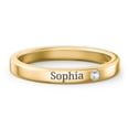 thumbnail image 1 of Stackable Birthstone Ring with Engraving - Aquamarine (March), 1 of 7