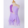 thumbnail image 4 of Jhaoyu Robe de Patinage à Glace Sans Manches pour Filles avec Strass Scintillants Robe de Danse Ballet Gymnastique Lavande 8, 4 of 7