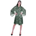 thumbnail image 2 of Moomaya Printed Womens Kimono Sleeve Robes Satin Silk Getting Ready Bridal Robe Coverup, 2 of 7