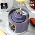 thumbnail image 4 of Portable 16oz Wireless Juicer, Portable Blender Personal Electric-Digital Multimode Smart LED Display, 3 Speed12-Blade Fresh Juice Bottle, USB Rechargeable for Shakes and Fruit Juice (Purple), 4 of 7