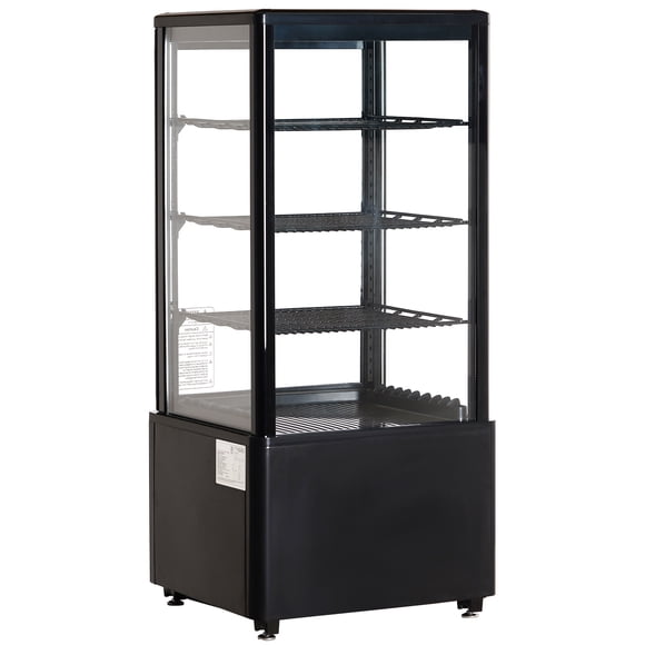KFFKFF Refrigerated Display Case, 3 Cu.Ft./85L, 3-Tier, Countertop Pastry Display Case Commercial Display Refrigerator with LED Lighting, TURBO Cooling, Frost-Free Air-Cooling