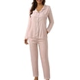 thumbnail image 1 of 2025 Femmes Décontracté Col à Revers Bouton Vêtement de Nuit à Carreaux Imprimé Deux Pièces Pyjama Short pour Femmes Pyjama à Manches Longues Femmes Pyjamas, 1 of 6