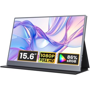 Kksmart Moniteur portable 15.6 de pouce 1080P FHD 86% sRGB 60Hz, Moniteur de voyage pour ordinateur portable MacBook Surface PC Xbox PS5, HDMI Double USB-C VESA Compatible Bu