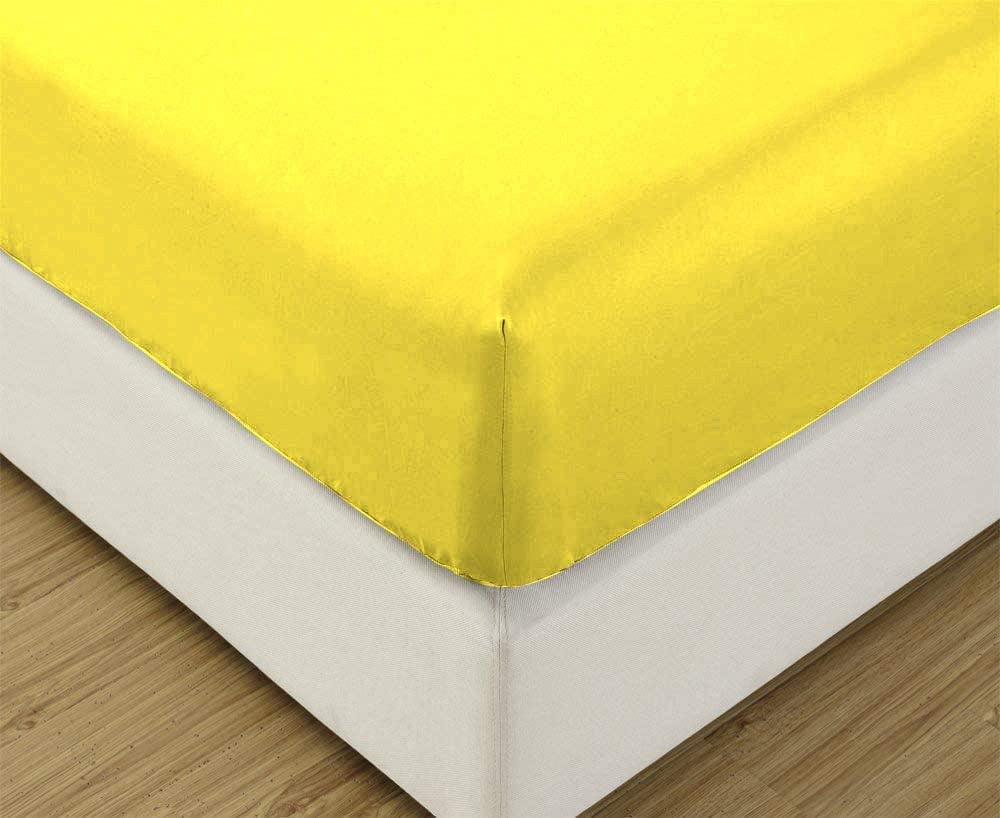 900 Thread Count 100% Egyptian Cotton 3-Piece Fitted Sheet ( 1 Fitted Sheet + 2 Pillow Covers) 18 Inches Deep Pocket Size Solid Pattern