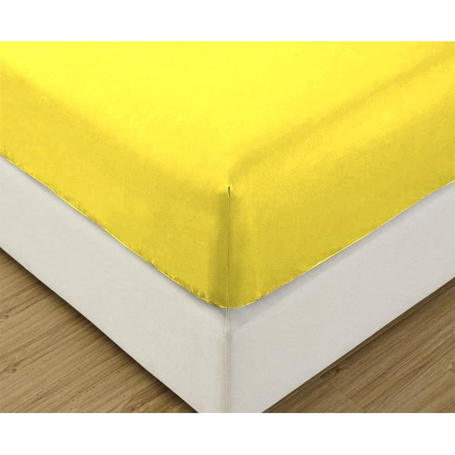 1200 Thread Count 100% Egyptian Cotton 3-Piece Fitted Sheet ( 1 Fitted Sheet + 2 Pillow Covers) 18 Inches Deep Pocket Size Solid Pattern