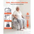 thumbnail image 4 of KFFKFF Raised Toilet Seat with Arms, 400 lbs Load Capacity, Adjustable Height and Width, Commode Cushion Padded Elevated Toilet Seat Riser, 4 of 9