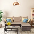 thumbnail image 4 of Patiojoy Ensemble de Mobilier d'Extérieur 3 Pcs en Rotin Osier Canapé Table Terrasse Jardin Patio, 4 of 7