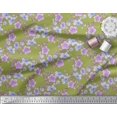thumbnail image 2 of Soimoi Modal Satin Fabric Leaves & Buttercup Floral Print Sewing Fabric Yard 42 Inch Wide, 2 of 3