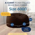thumbnail image 3 of Ultimate Sack 6000 6-Foot Bean Bag Chair with Footstool Set, Brown Suede Cover, 3 of 6
