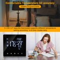 thumbnail image 3 of Thermostat WiFi Smart Thermostat Temperature Controller for Water Heating LCD Display Touch Screen Week Programmable App Control Underfloor Heating Thermostats for Home Office, 3 of 7