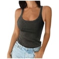 thumbnail image 1 of Lixiuxyad Ribbed Tank Tops For Women Women Spaghetti Strap Scoop Neck Ribbed Tank Tops Slim Fitted Cotton Camisole Basic Sleeveless Layering Shirts, 1 of 4