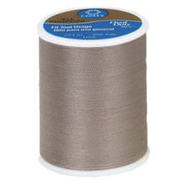 Coats & Clark™ All Purpose 100% Polyester Thread in taupe on a 300-yard spool, suitable for machine or hand sewing on light to medium weight fabrics including cotton, denim, and knits, ideal for durable seams, quilting, and crafts.