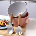 thumbnail image 3 of Food Large Capacity Bowl for Mixing and Baking with Minimalist Pointed PP Tableware Set Including Fork and Spoon, 3 of 6