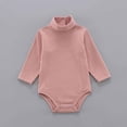 thumbnail image 2 of FAIWAD Baby Girl Boy Romper Long Sleeve Turtleneck Jumpsuit Ribbed Button Spring Bodysuit, 2 of 5