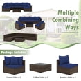 thumbnail image 4 of Gymax Set of 7 Rattan Furniture Set Sectional Sofa Cushioned Garden Patio Navy, 4 of 6