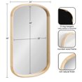 thumbnail image 2 of Kate and Laurel Talma Boho Arched Oval Wall Mirror, 24 x 36, Natural, Modern Capsule Mirror with Solid Poplar Wood Frame and Rounded Frame Profile, 2 of 8