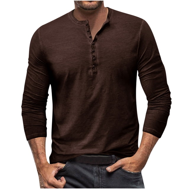Birdeem Chemise Décontractée pour Hommes, Col en V, Manches Longues, Respirante