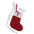 thumbnail image 2 of Christmas Gift Bag Red Knitted Wool Stocking with Embroidered Dog Paw and Snowflake Design 20 cm x 10 cm, 2 of 2