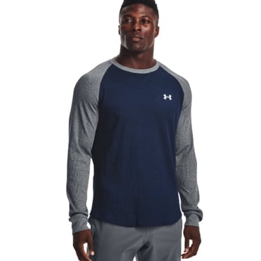 Under Armour Chandail à Col Rond à Manches Longues en Tricot Gaufré UA pour Homme Haut Mélange de Coton (Bleu Académique 408, Petit)