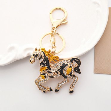 Wooowa Cute Horse Racing Keychain - Stylish Bag Charm Accessory for Cars Purses & Thoughtful Small Gift Ideas