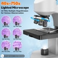 thumbnail image 3 of Kids Microscope Kit-Microscope for Kids Children Student 40X-750X,Compound Biological Educational Microscope with Smartphone Adapter Slides Set.  Gift for Boys & Girls Age 6+, 3 of 9
