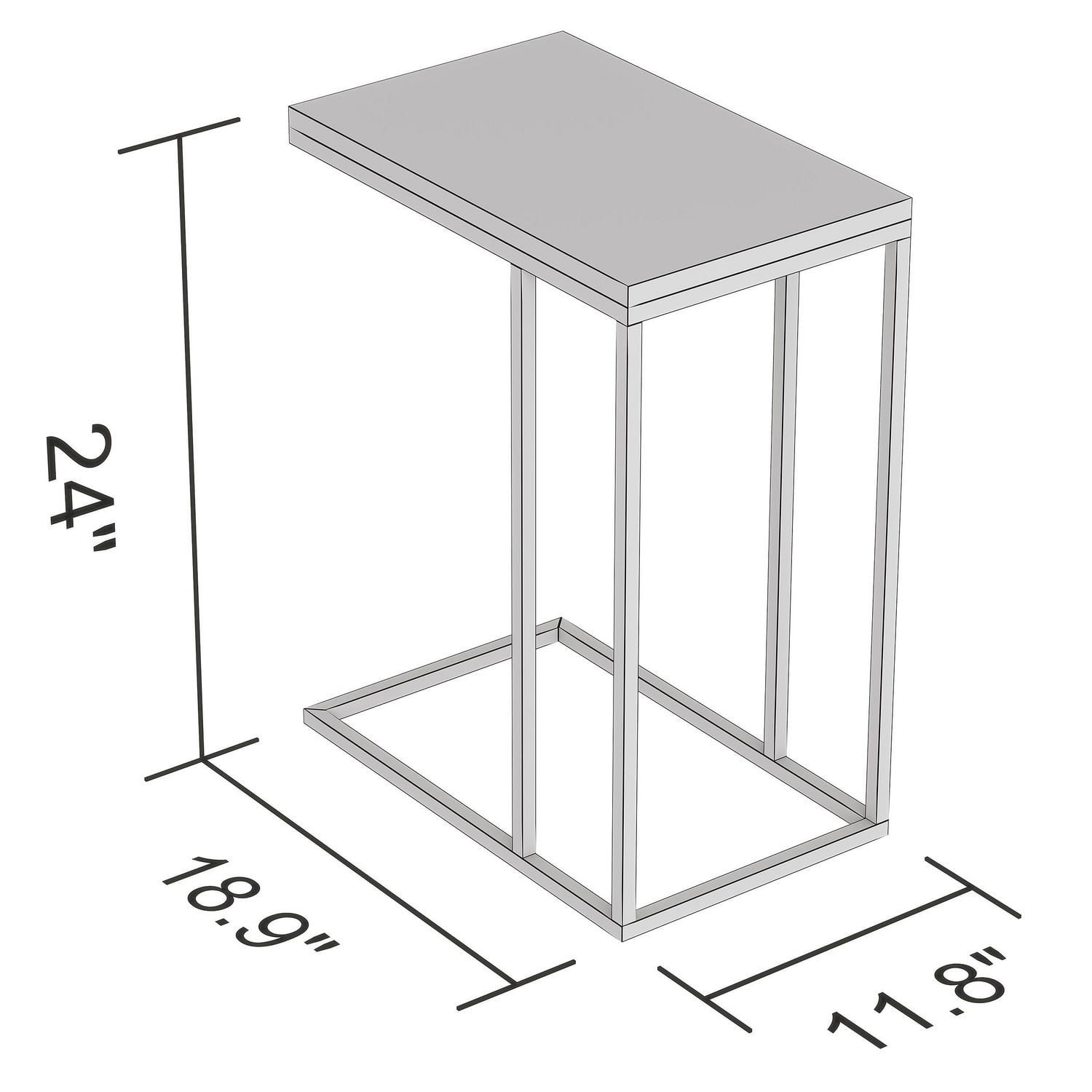 Safdie & Co. Table D'Appoint 19L C Verre Métal Noir