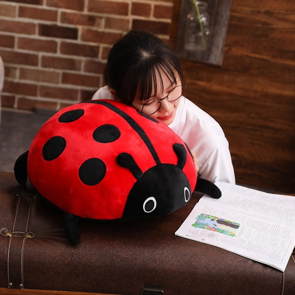 Simulation Beetle-Star Ladybird Stuffed Toy, Plush Doll Cushion, PP Cotton Filling, Soft Huggable, Birthday Christmas Gift, Valentine's Day Present, Kids Adults Companion