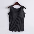 thumbnail image 2 of UPPADA Débardeurs pour Femmes en Modal Rembourré avec Soutien-Gorge Intégré, Col Rond, Camisole Sans Manches avec Soutien-Gorge Sans Armatures, Chandails Ajustés Décontractés, T-Shirt, Grande Taille, Hauts Confortables, Débardeurs pour Femmes 2025 Noir, G, 2 of 6
