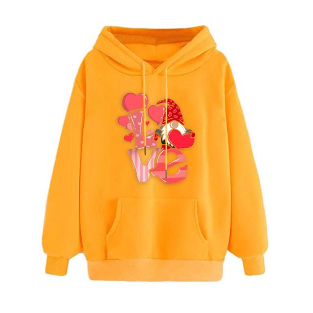 Sweat-shirt en Molleton à Manches Longues Imprimé Saint-Valentin pour Femme