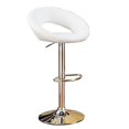 thumbnail image 3 of Poundex Height Adjustable 35" Faux Leather Barstool Set in White (Set of 2), 3 of 4