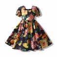 thumbnail image 2 of Pisexur Robe d'Été pour Fille à Volants, Robe Princesse à Fleurs, Manches Volantées, Extensible, Ligne A, Tournoyante, Robe de Fête avec Poches pour Enfants de 1 à 6 Ans, 2 of 9