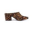 thumbnail image 3 of BLISSFUL STEP Women's Slides Block High Heels Slip on Pointed Toe Slide Mules Leopard 6.5, 3 of 8
