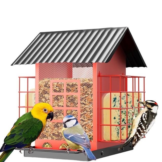 Wzzjkit Iron Hollow Feeding Device Outdoor Hanging House Metal Feeding Device