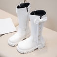 thumbnail image 2 of Curenmufel Riding Boots for Girls Girl's Rhinestone Round Toe Knee High Chunky Low Heel Boot Size 12 (White,Little Kids 12), 2 of 6
