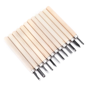 Greensen Ensemble d'Outils de Sculpture sur Bois, Outil à Main, Ensemble d'Outils de Sculpture sur Bois 12 Pcs Couteau de Sculpture en Acier 55# avec Boîte de Rangement pour Matériaux Souples
