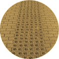 thumbnail image 1 of Ahgly Tapis Rond Lavable en Machine Intérieur Transitionnel Brun Selle, 7 Pieds Rond, 1 of 7