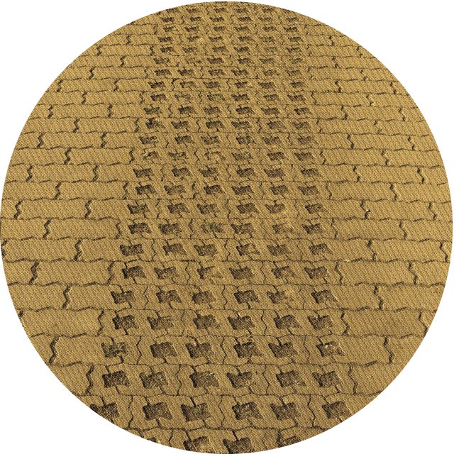 Ahgly Tapis Rond Lavable en Machine Intérieur Transitionnel Brun Selle, 7 Pieds Rond