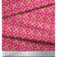 thumbnail image 2 of Soimoi polyester Crepe Fabric Check & Moroccan Ethnic Print Fabric by the Yard 52 Inch Wide, 2 of 3