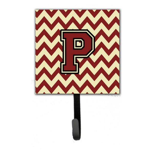 Carolines Treasures CJ1061-PSH4 Letter P Chevron Maroon & Gold Leash or Key Holder