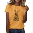 thumbnail image 1 of Tauxra Hauts d'Été à Manches Courtes pour Femmes, T-Shirts à Col Rond pour Femmes, Blouse T-Shirt Décontractée à Imprimé de Pâques, 1 of 5