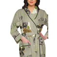 thumbnail image 4 of Moomaya Printed Robe For Girls Cotton Bathrobes For Women Wrap Dressing Gown, 4 of 6