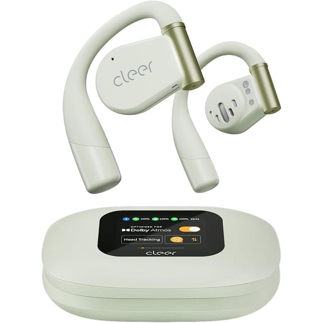 Cleer ARC 3 Écouteurs Ouverts - Dolby Audio, Snapdragon Sound Véritables Écouteurs Sans Fil, Batterie 50 H, Bluetooth 5.4, IPX7, Multipoint, Commandes Intelligentes, Étui Intelligent de Recharge Sans Fil, Ajustement Confortable, Vert