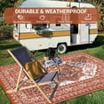 thumbnail image 3 of Tapis d'Extérieur – Tapis de Patio Réversible Imperméable en Paille Plastique – Grand Médaillon – pour Terrasse, Jardin, Balcon, VR, Camping et Intérieur/extérieur – Terre Cuite Orange/blanc – 8x10 Pieds (244x305cm), 3 of 8