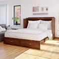thumbnail image 2 of AFI Hamilton Queen Solid Wood Murphy Bed Chest with Mattress in Walnut, 2 of 20