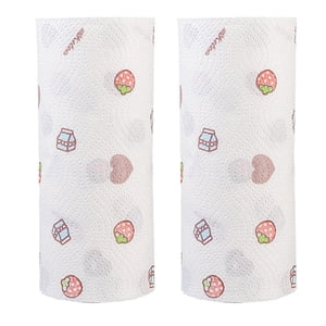 KAKOWELY Absorb Water Paper Towel 2 Rolls Oil Absorption Paper Napkins Absorb Water Paper Towel Disposable Kitchen Roll Paper for Home Daily Use (Random Style)