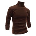 thumbnail image 1 of INSPIRE CHIC Chandails pour Hommes, Chandail à Col Roulé, Manches Longues, Extensible, Coupe Ajustée, Hauts 34 Brun, 1 of 7
