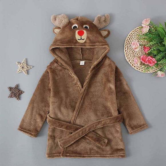 TIMIFIS Peignoirs Garçons Filles Enfants à Capuche Vêtements de Nuit Peignoirs en Molleton Doux Mignons Robes de Chambre Tout-Petits Pyjamas en Peluche Doux Vêtements de Nuit Peignoir de Spa (2 Tout-Petits-16 Ans) Variété de Couleurs - Flash
